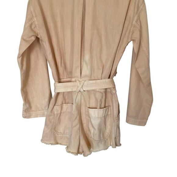 FREE PEOPLE Larson Long Sleeve Shortail Romper, Light Peach, Size X-Small - Picture 7 of 12